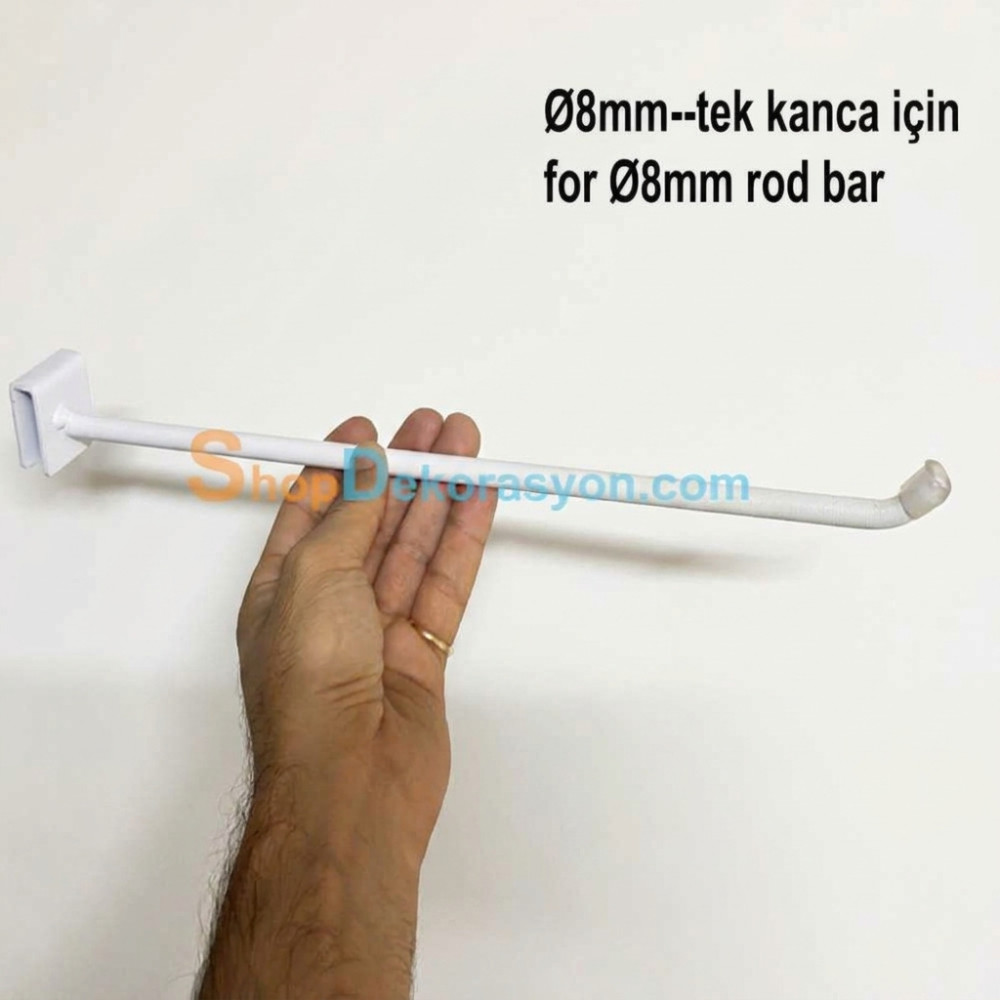 Ø8mm Tel Çubuk Askı KancasıTapası, Şeffaf