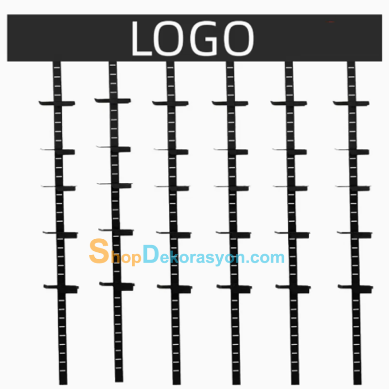 Ayakkabı Mağazası Metal Ayakkabı Rafı, Siyah