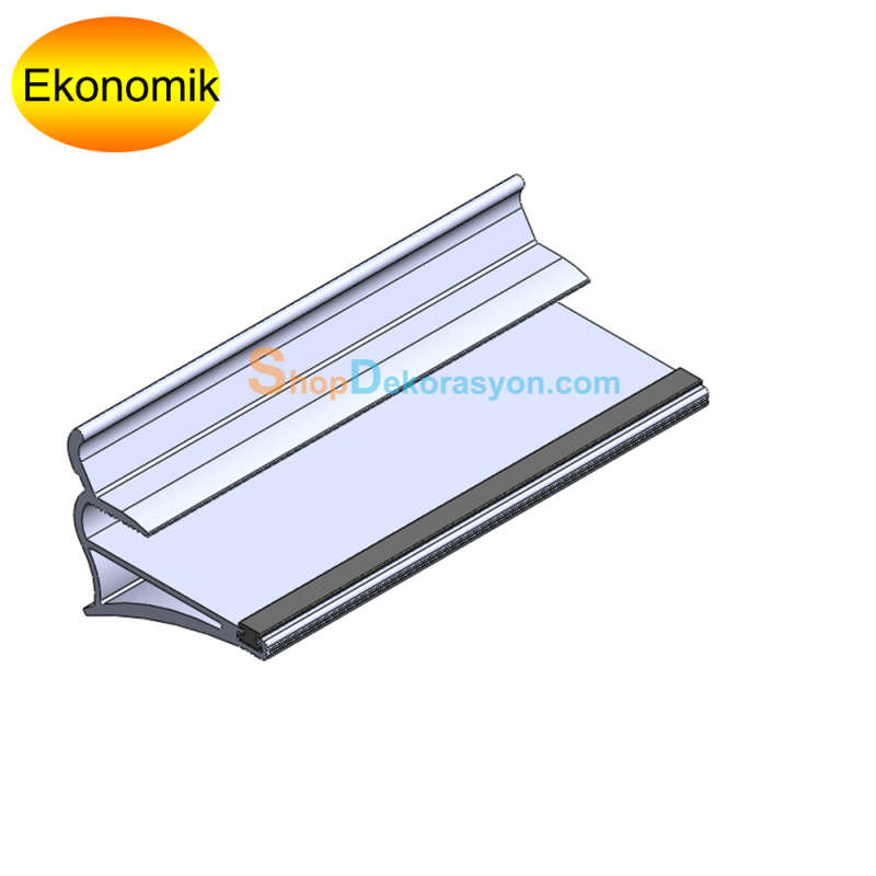 Dalgalı Panel Alüminyum Profil Cam Raf Taşıyıcı 10cm