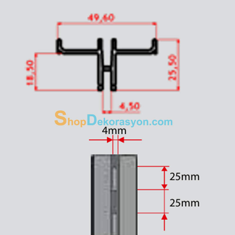 Tek Slotlu Panel Rayı
